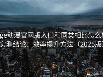 age动漫官网版入口和同类相比怎么样实测结论：效率提升方法（2025版）