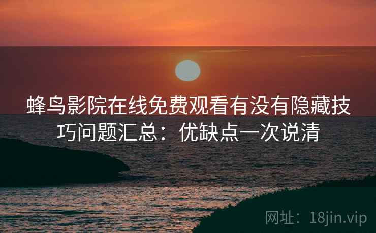 蜂鸟影院在线免费观看有没有隐藏技巧问题汇总：优缺点一次说清