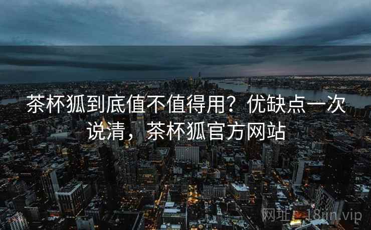 茶杯狐到底值不值得用？优缺点一次说清，茶杯狐官方网站