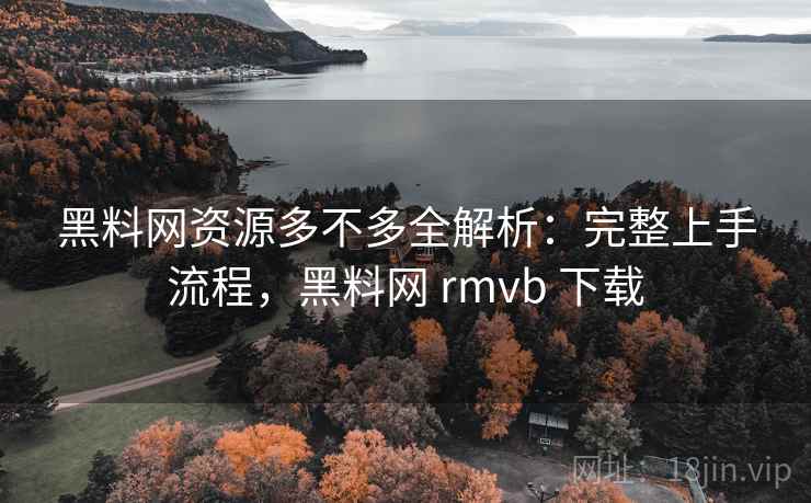 黑料网资源多不多全解析：完整上手流程，黑料网 rmvb 下载
